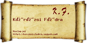 Körözsi Fédra névjegykártya
